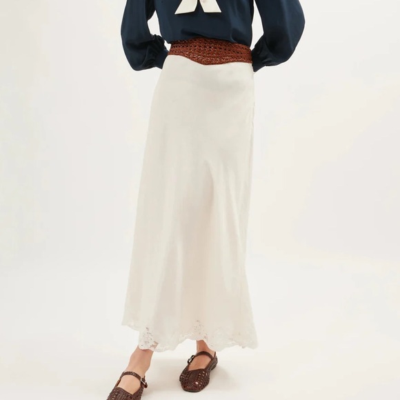 Rixo Crystal Linen Midi Skirt - Picture 2 of 3